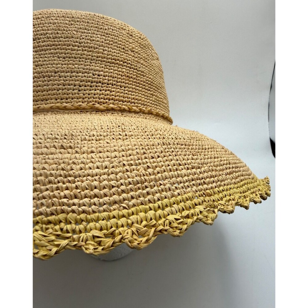 Callanan Wide Brim Straw Sun Hat Upturned Brim Packable Garden Vacation EUC - Picture 9 of 11